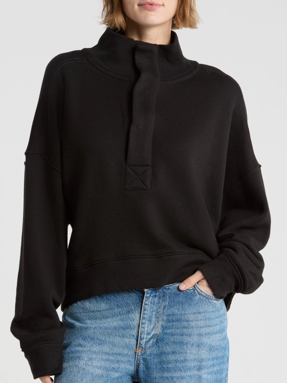 NWT Free People Timeless Snap Placket Pullover